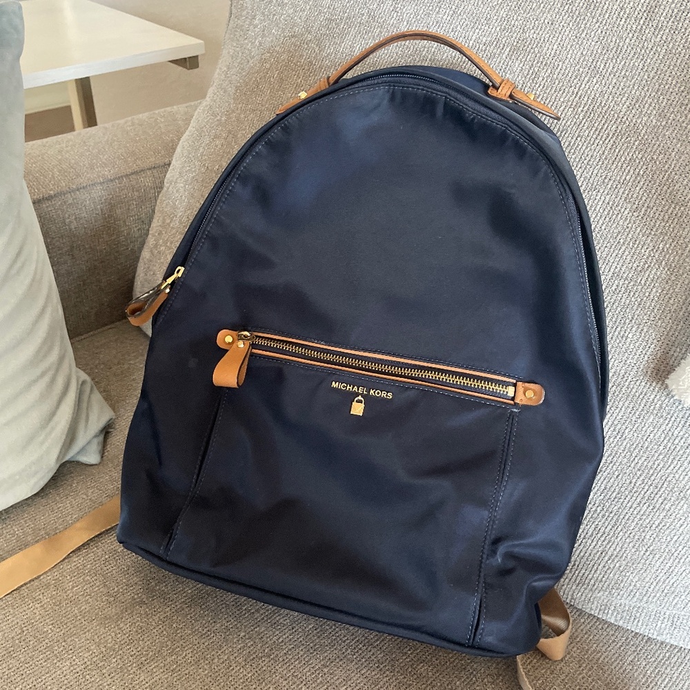 Michael Kors Kelsey Backpack Navy Blue Nylon